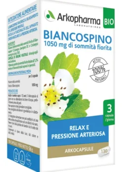 Arkopharma Biancospino Bio Integratore per Rilassamento e Benessere Cardiovascolare 130 Capsule