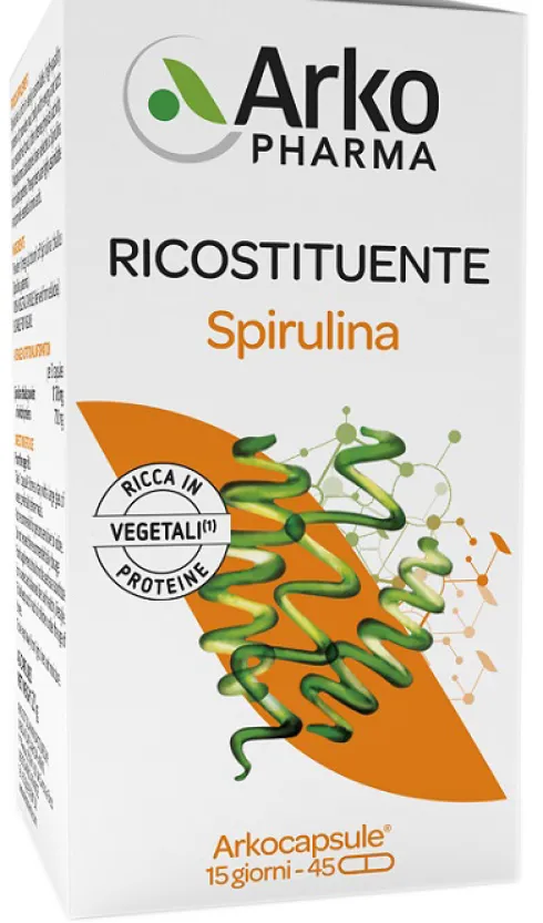 Arkopharma Spirulina Integratore Naturale Ricco di Proteine 45 Capsule Vegetali