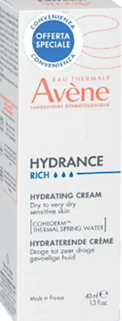Avène Hydrance Rich Crema Idratante Ricca Pelle Sensibile Secca e Molto Secca Prezzo Speciale 40 ml