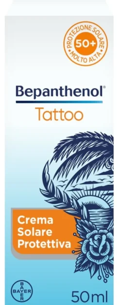 Bepanthenol Tatoo Crema Solare Protettiva SPF50+ 50 ml