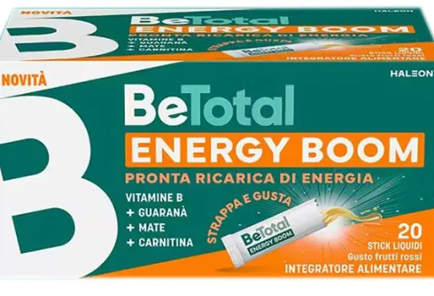 Be-Total Energy Boom Integratore Energia e Stanchezza con Vitamine B Guaranà e Matè 20 Stick