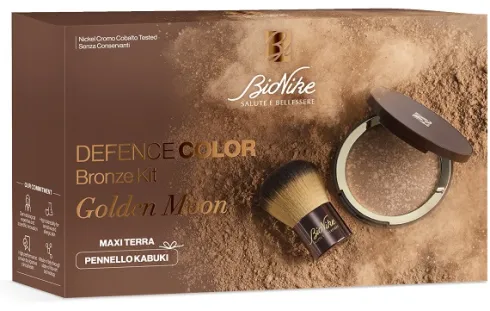 BioNike Defence Color Bronze Kit Golden Moon Terra Compatta 18 g + Pennello Kabuki