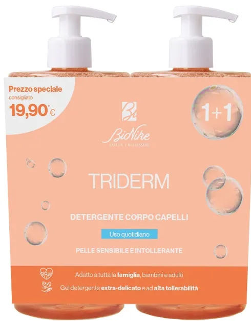 BioNike Triderm Detergente Corpo e Capelli Pelle Sensibile Bipack 2 x 750 ml