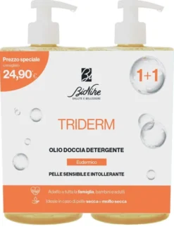 BioNike Triderm Detergente Emolliente Viso e Corpo Pelle Secca Bipack 2 x 750 ml