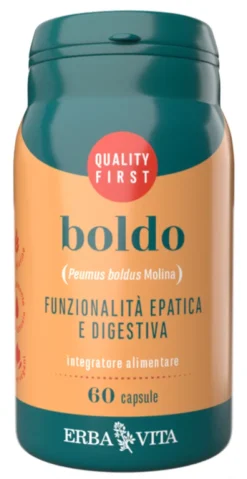 Boldo Integratore per Fegato e Digestione con Estratto di Boldo e Boldina 60 Capsule