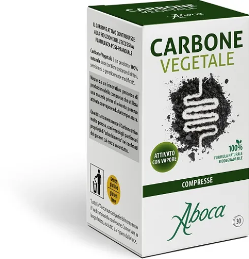 Carbone Vegetale Integratore Naturale per Gonfiore e Flatulenza 30 Compresse