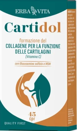 Cartidol Integratore per Articolazioni con Glucosamina Condroitina Collagene 45 Compresse