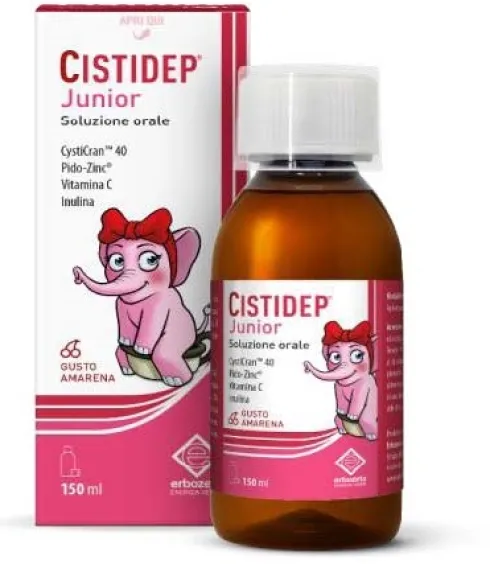 Cistidep Junior mirtillo rosso zinco e vitamina C supporto vie urinarie bambini 150 ml