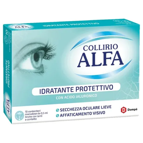 Collirio Alfa Idratante Protettivo con Acido Ialuronico 0,15% 10 Fiale Monodose