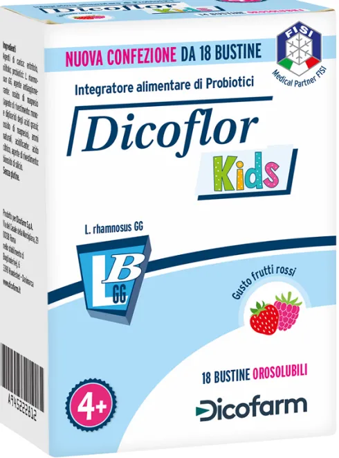 Dicoflor Kids Gusto Frutti Rossi 18 Bustine Orosolubili