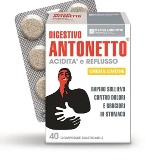 Digestivo Antonetto Acidità E Reflusso Limone 40 Compresse