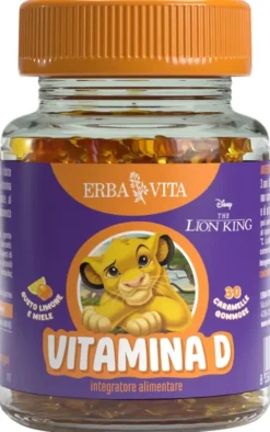 Erba Vita Disney Re Leone Vitamina D3 Integratore per Sistema Immunitario 30 Caramelle Gommose