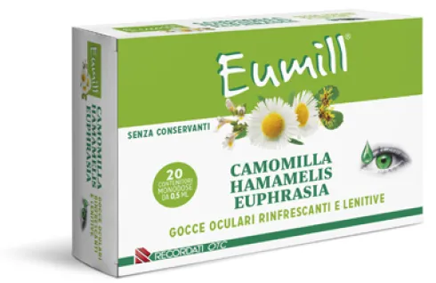 Eumill Gocce Oculari Lenitive Monodose Occhi Arrossati e Affaticati 20 Flaconcini