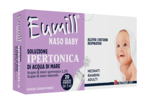Eumill Naso Baby Soluzione Ipertonica Acqua Di Mare Sterile 20 Monodose da 5 ml