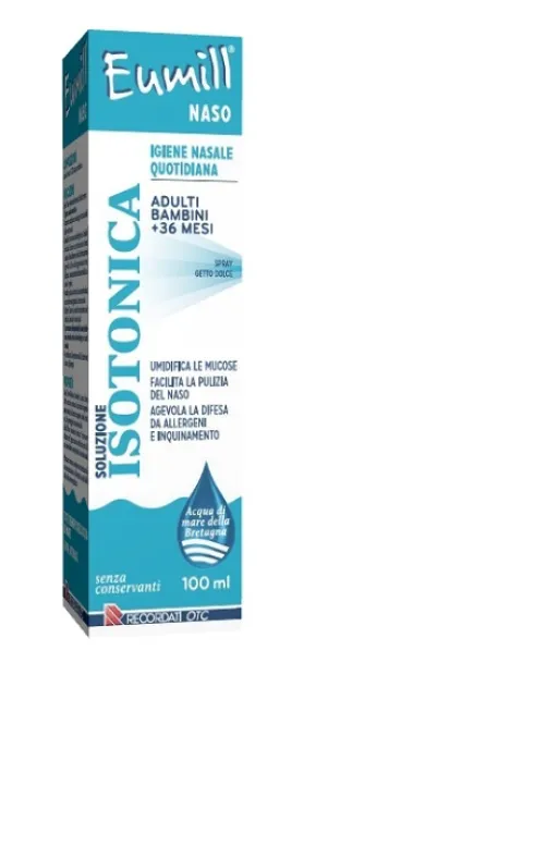 Eumill Naso Soluzione Isotonica Igiene Nasale Quotidiana Adulti e Bambini 100 ml