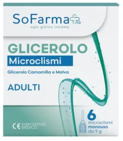 Glicerolo Microclismi Adulti 9 g con Camomilla e Malva 6 Microclismi Monouso