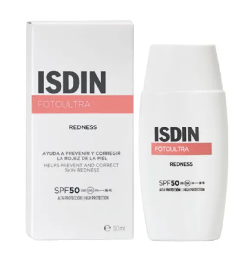 ISDIN FotoUltra Redness SPF50+ Fotoprotezione Viso per Pelle Sensibile e Arrossamenti 50 ml