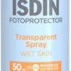 ISDIN Transparent Spray Wet Skin SPF50 Protezione Solare Corpo Spray Trasparente 250 ml