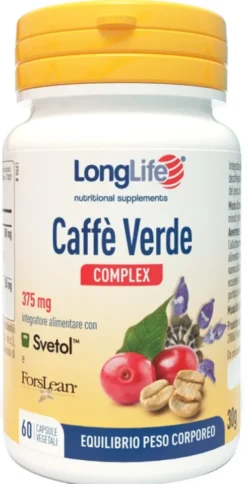LongLife Caffè Verde Svetol con Coleus Forskohlii Integratore per Equilibrio del Peso 60 Capsule
