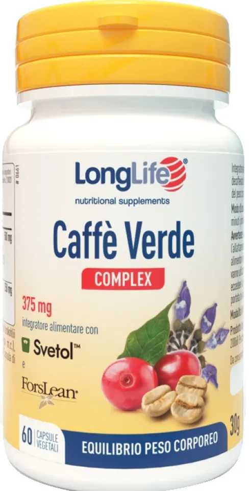 LongLife Caffè Verde Svetol con Coleus Forskohlii Integratore per Equilibrio del Peso 60 Capsule