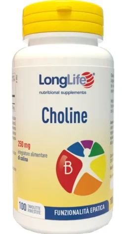 LongLife Choline 250 mg Integratore Colina Fegato Memoria Metabolismo 100 Tavolette