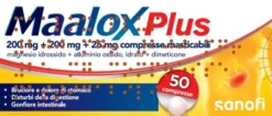 Maalox Plus 200 mg + 200 mg + 25 mg 50 compresse masticabili