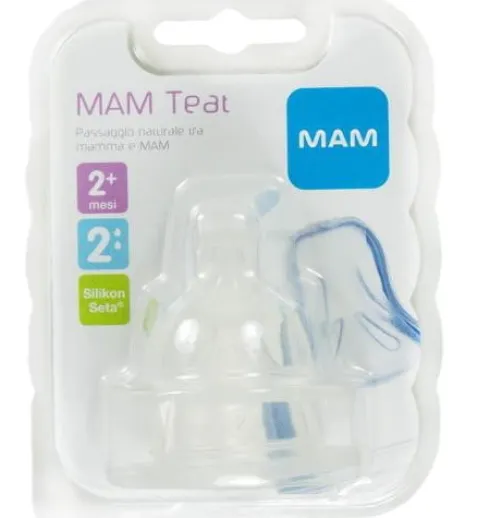 Mam Tettarelle Di Ricambio 2 Mesi + Silicone 2 Pezzi