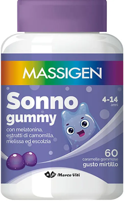 Massigen Sonno Gummy Bambini Melatonina Camomilla Melissa 60 Caramelle