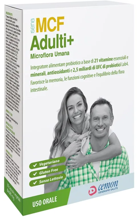 MCF Adulti+ Multivitaminico con Minerali Probiotici e Ginkgo Biloba 30 Capsule