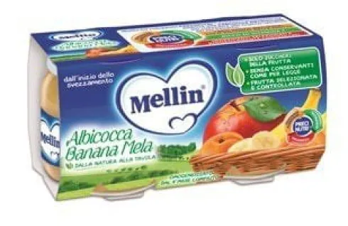 Mellin Omogeneizzato Albicocca Bnana E Mela 2 X 100 grammi