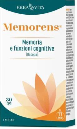 Memorens Capsule Integratore per Memoria Concentrazione e Funzioni Cognitive con Bacopa ed Eleuterococco 30 Capsule