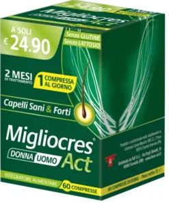 Migliocres ACT Integratore Capelli Unghie Biotina Zinco 60 Compresse