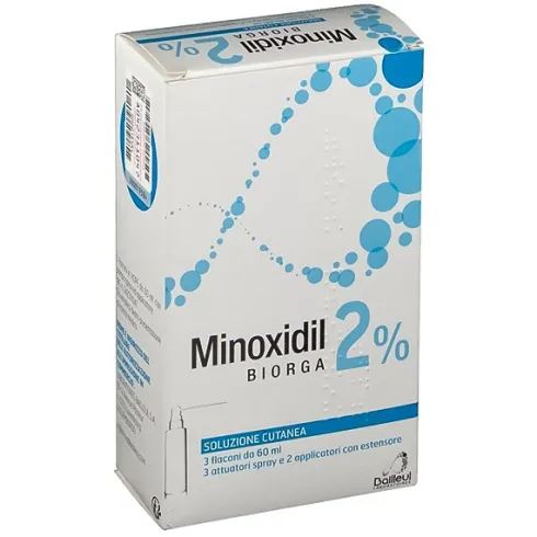 Minoxidil Biorga Soluzione 2% 3 Flaconi 60 ml