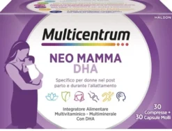 Multicentrum Neo Mamma DHA 30 Compresse + 30 Capsule Integratore Allattamento con DHA, Vitamine e Minerali