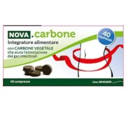 Nova Carbone Vegetale Compresse Gonfiore Flatulenza 40 Compresse