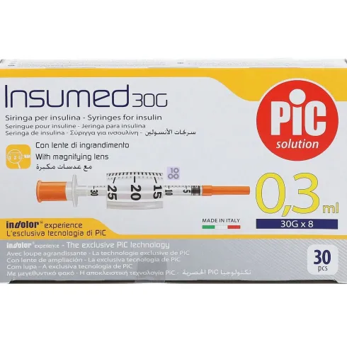 Pic Siringhe Insulina G30 0,3 ml 8 mm 30 pezzi