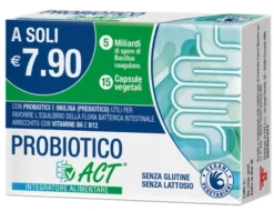 Probiotico ACT Bacillus Coagulans 5 Miliardi Inulina Vitamine B 15 Capsule