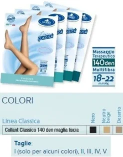 Sauber Collant 140 Den Maglia Liscia Colore Deserto Taglia 2