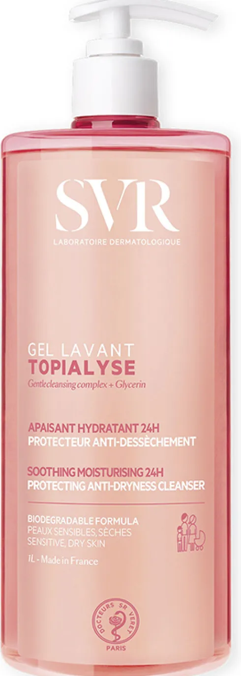 SVR Topialyse Gel Lavant Detergente Lenitivo Anti-Secchezza 1000 ml