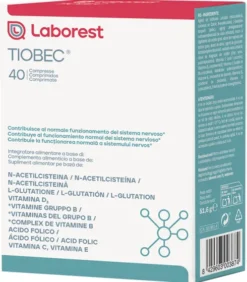Tiobec Integratore con N-Acetilcisteina Glutatione e Vitamine Nuova Formula 40 Compresse