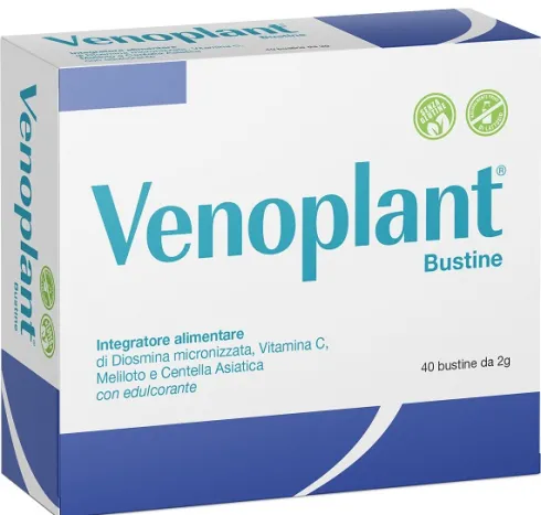 Venoplant Bustine Integratore con Diosmina, Meliloto, Centella e Vitamina C 40 Bustine