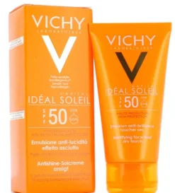 Vichy Ideal Soleil Spf 50 Emulsione Anti Lucidità Tocco Secco