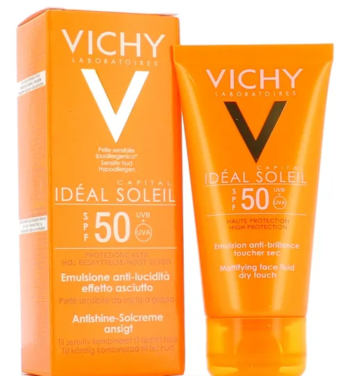 Vichy Ideal Soleil Spf 50 Emulsione Anti Lucidità Tocco Secco