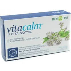Vitacalm Tutta Notte Integratore Sonno con Valeriana Passiflora Escolzia e Lavanda 30 Compresse